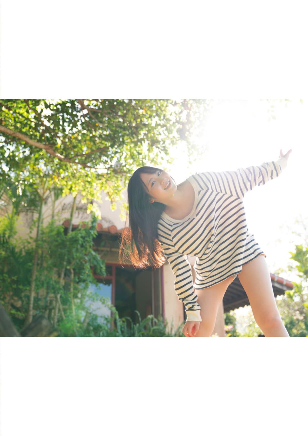 The afternoon sun is warm in the courtyard.